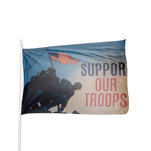 Support Our Troops Flag With Soldiers Planting American Flag 3×5 Flag